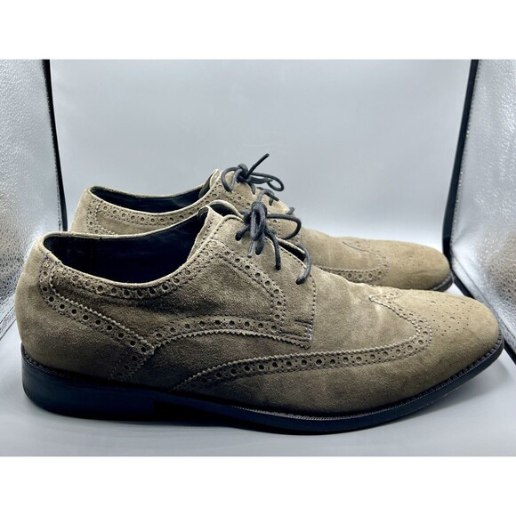 Cole Haan Other - Cole Haan Wingtip Men's Green/Grey Suede Oxford Dress Shoes Size 11.5